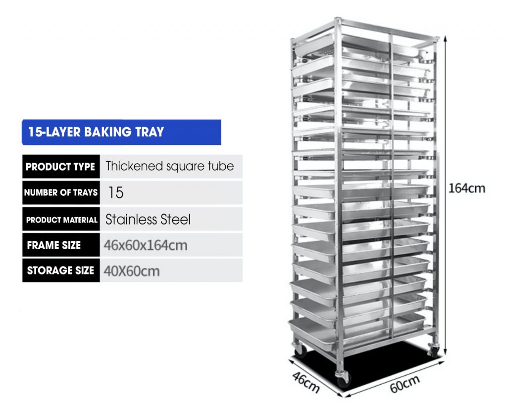 5-Tier Stainless Steel Sheet Pan Rack - 21" X 13" X 18", Tabletop Or Floor, 44 Lbs Per Tier, Commercial Baking Tray Organizer